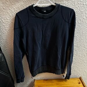lululemon athletica Navy Crew Neck Sweater with Zipper Accents